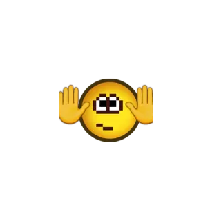 🚫 Эмодзи, Лицо, Руки, Сюрприз, Пиксельный telegram sticker