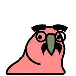 🦹‍♂️ bird, parrot, cartoon, glasses, pink, animal telegram sticker
