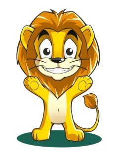 😃 лев, животное, мультфильм, милый, желтый, млекопитающее telegram sticker