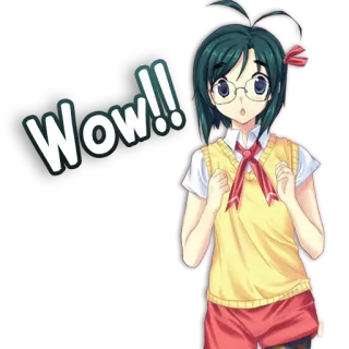 😯 Wow!! Anime, Uau, Surpreso, Expressão, Feminino telegram sticker