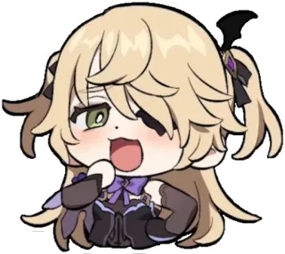 😂 Fischl Genshin Impact Anime, Chibi, Genshin Impact, Fischl, Spel, Sticker telegram sticker