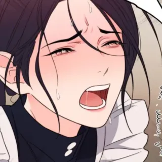 🔖 anime, cara, expresión, sudor, boca abierta whatsapp sticker