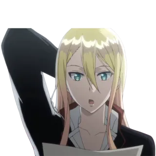 😯 animé, cheveux blonds, femme, personnage, illustration whatsapp sticker