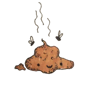 💩 какашка, мухи, мультфильм, коричневый, улыбающийся, милый, каваий telegram sticker