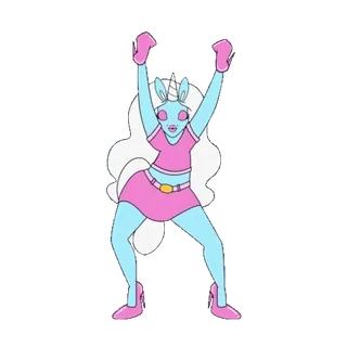 🦄 unicorn, animasi, karakter, merah muda, biru telegram sticker