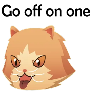 🐱 Go off on one gato, meme, engraçado, animal, expressão, língua, surtar telegram sticker