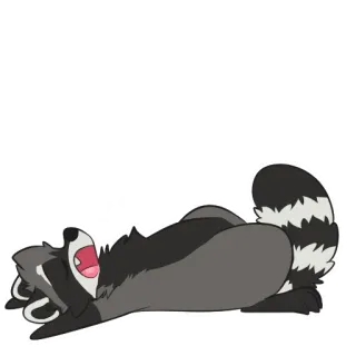 💤 Waschbär, Tier, Säugetier, Cartoon, Niedlich, Wildtier whatsapp sticker