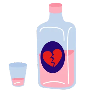🍻 alkohol, patah hati, minuman, botol, kesedihan, gelas telegram sticker