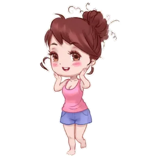 😚 Чиби, Мультфильм, Девушка, Милый, Стикер telegram sticker