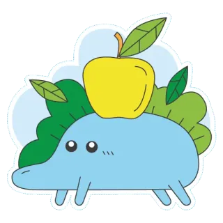 🍎 マンガ, 動物, 恐竜, りんご, 葉, かわいい telegram sticker