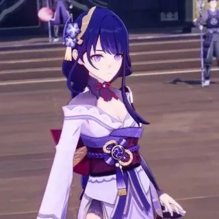 👾 Raiden Shogun Genshin Impact Jeu vidéo, Anime, Personnage, Raiden Shogun, Genshin Impact, Art numérique telegram sticker