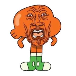 👽 Darwin Watterson The Amazing World of Gumball dibujos animados, pez, gracioso, cara, naranja whatsapp sticker