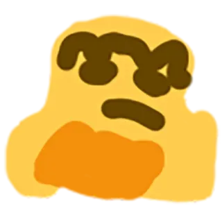 🤔 thinking, meme, pondering, expression, yellow telegram sticker