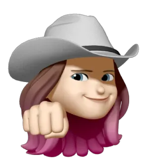 🍧 cowboy, cowgirl, emoji, western, hat, portrait telegram sticker