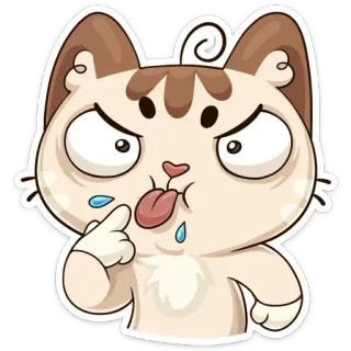 😋 고양이, 스티커, 혀, 표정, 웃긴, 귀여운 telegram sticker