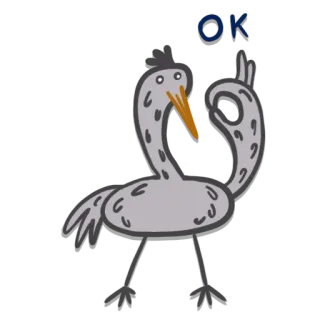 👌 OK ok, uccello, animale, cartone animato, approvazione telegram sticker