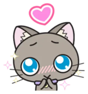 ☺️ cat, heart, love, cute, kawaii, animal, sticker whatsapp sticker