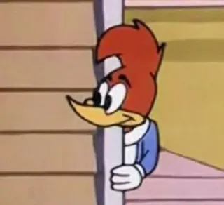 🤫 Woody Woodpecker cartone animato, picchio, divertente, animazione whatsapp sticker