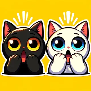 😱 cat, cartoon, cute, shocked, surprise, kawaii, animal telegram sticker