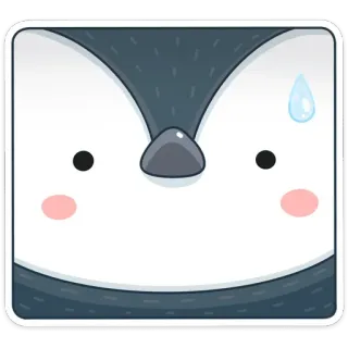 😅 pinguïn, schattig, dier, cartoon, sticker, gezicht, kawaii telegram sticker