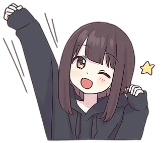 😉 anime, girl, kawaii, cute, happy, winking telegram sticker