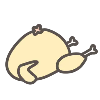 ☠️ Huhn, Essen, Tier, Geflügel, Abendessen, Cartoon telegram sticker