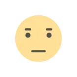 😐 emoji, neutral, face, expression, yellow whatsapp sticker