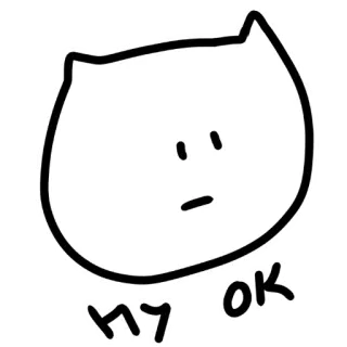 😐 OK ok, cat, doodle, cute telegram sticker