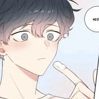 🐚 HER Аниме, Манхва, Персонаж, Крем, Палец whatsapp sticker