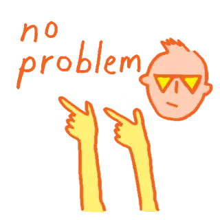 👍 no problemo legal, pessoa, laranja, amarelo, sem problema, gesto, apontando whatsapp sticker