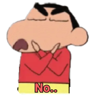 😀 Shin-chan Crayon Shin-chan No.. nee, anime, cartoon, afwijzing, Shin-chan, Crayon Shin-chan, manga telegram sticker