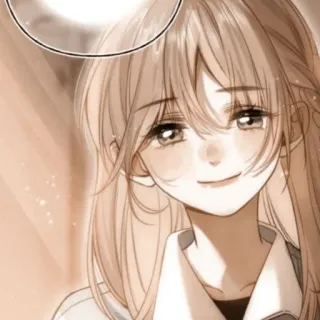 🪜 สาวอนิเมะ, ภาพเหมือน, ยิ้ม, ผมยาว, การ์ตูน, ตัวละคร telegram sticker