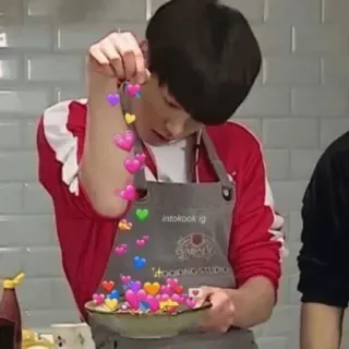 💜 intokook ig หัวใจ, ความรัก, น่ารัก, ทำอาหาร whatsapp sticker