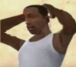🧘 CJ Grand Theft Auto: San Andreas CJ, Grand Theft Auto, San Andreas, Videospiel, Charakter, Pose telegram sticker