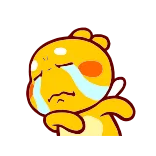 😭 llorando, triste, emocional, dibujos animados, amarillo, lágrimas telegram sticker