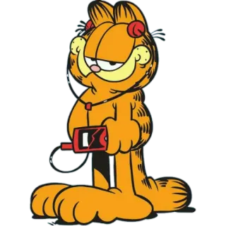 🎧 Garfield Desenho animado, Gato laranja, Personagem, Quadrinhos, Garfield telegram sticker