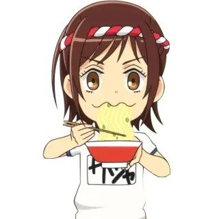 😋 Sasha Braus Attack on Titan ハンヤ อนิเมะ, ตัวละคร, กิน, ราเม็ง, มังงะ, ผู้หญิง, น่ารัก telegram sticker