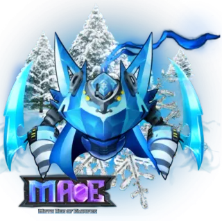 🧢 Meta Age of Empires MAOE robot, inverno, blu, neve, personaggio, videogioco, arte digitale telegram sticker