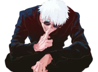 🤫 Gojo Satoru Jujutsu Kaisen อนิเมะ, โกโจ ซาโตรุ, มหาเวทย์ผนึกมาร, ตัวละคร, มังงะ, โกโจ telegram sticker