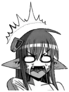 🐍 Anime, Arrabbiato, Mostro, Goblin, Espressione facciale, Esasperato telegram sticker