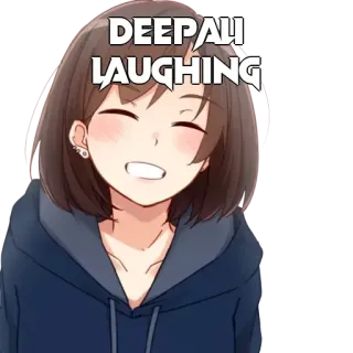 🤔 DEEPALI LAUGHING anime, lachen, blij, meisje telegram sticker