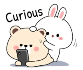 😀 gấu, thỏ, dễ thương, hoạt hình, điện thoại, thỏ con, động vật telegram sticker
