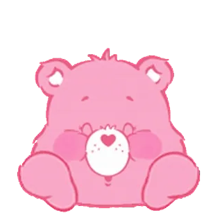 😊 Care Bear 可愛い, ピンク, ハート, クマ, アニメ, ケアベア whatsapp sticker