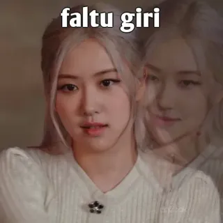 🤔 faltu giri kpop, meme, rose, blackpink, girl telegram sticker