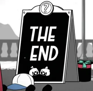 ⬛ THE END ป้าย, การ์ตูน, จบ, ภาพยนตร์, ข้อความ telegram sticker