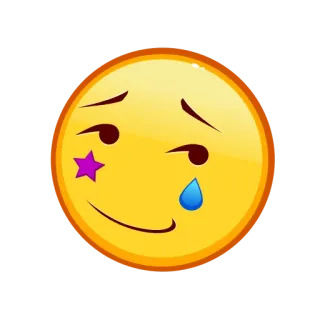 😏 Emoji, Triste, Chorando, Lágrima, Estrela, Rosto telegram sticker