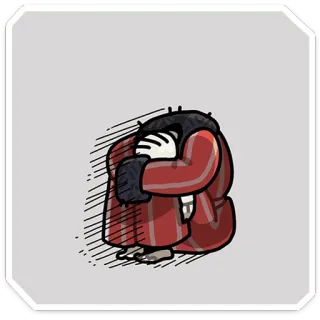 💀 triste, melanconia, arrabbiato, emozione, persona telegram sticker