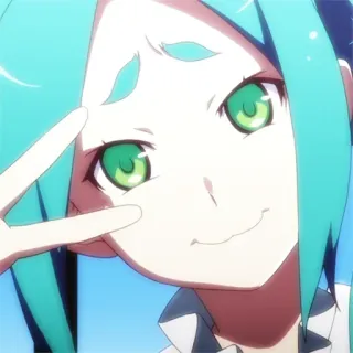😎 Anime, Chica, Paz, Señal, Lindo, Dibujo animado telegram sticker