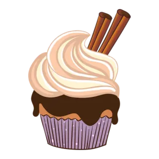 🍏 cupcake, postre, canela, dulce, comida, repostería telegram sticker
