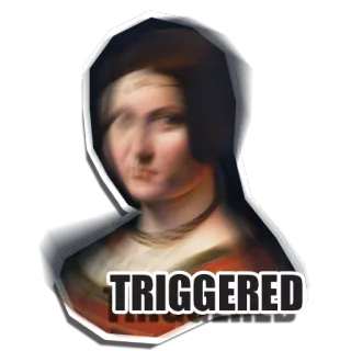😠 TRIGGERED триггер, мем, женщина, портрет, раздраженный telegram sticker